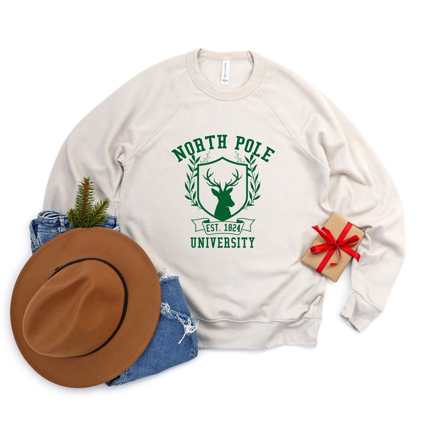 North Pole University Reindeer | Bella Canvas Sweatshirt