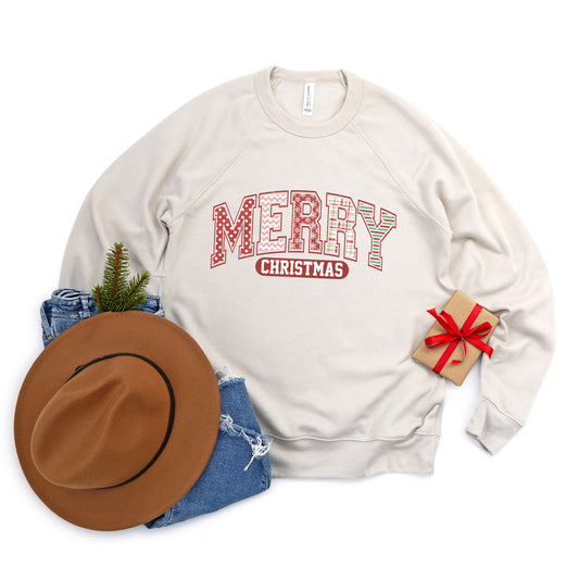 Merry Christmas Varsity | Bella Canvas Sweatshirt