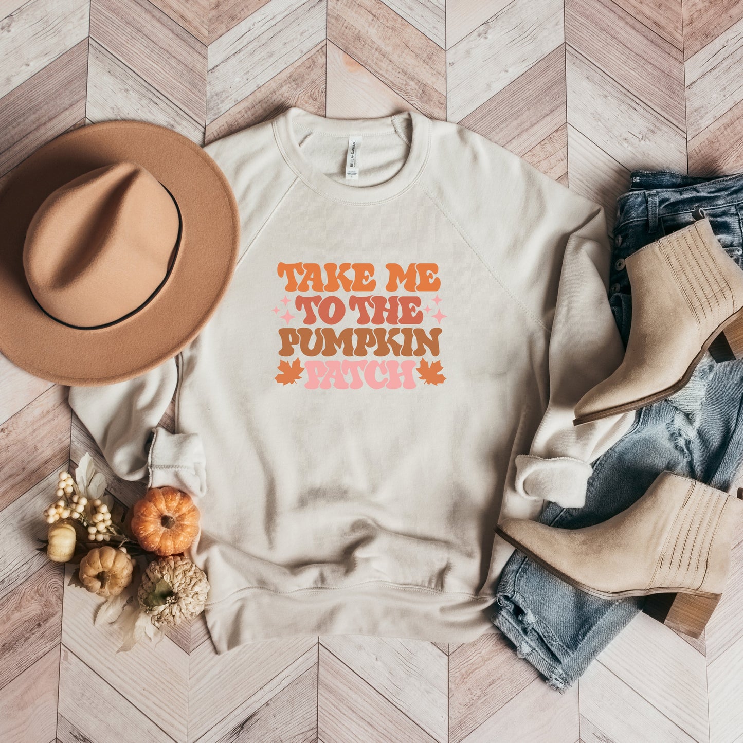 Retro Take Me To The Pumpkin Patch | Bella Canvas Sweatshirt
