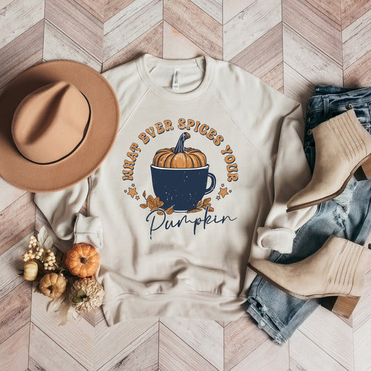 Whatever Spices Your Pumpkin Mug | Bella Canvas Sweatshirt