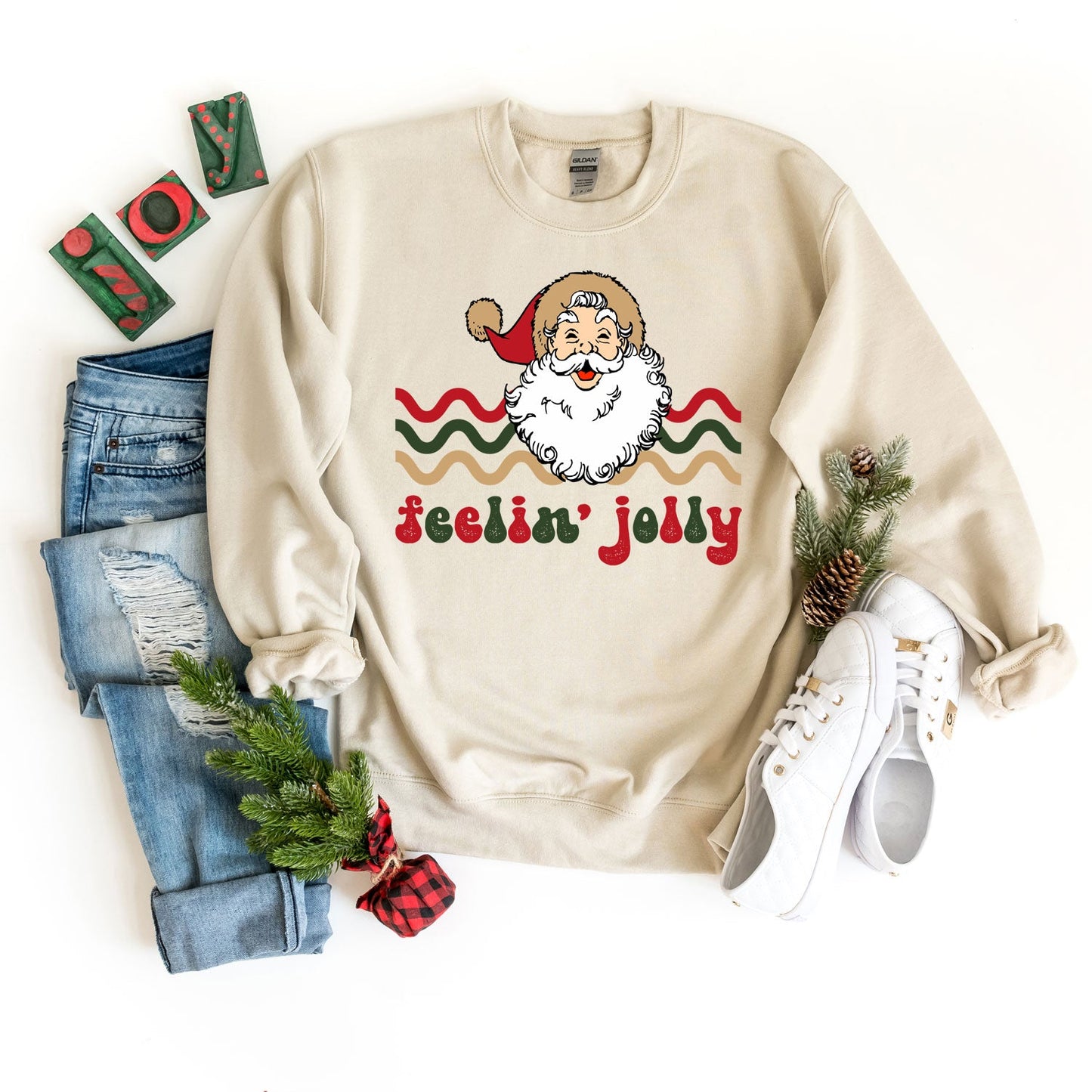 Feelin' Jolly Stripes |Sweatshirt