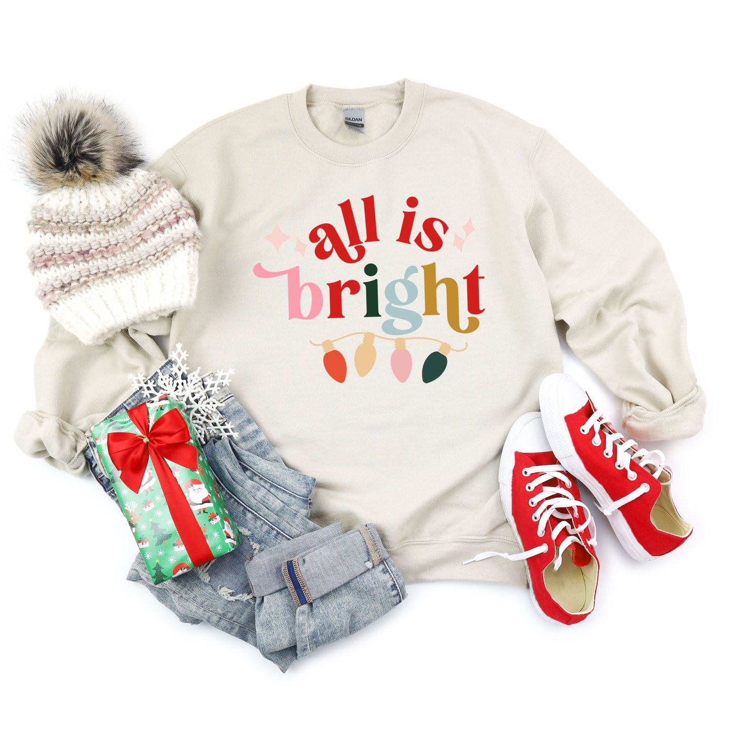 All Is Bright Christmas Lights | Sweatshirt