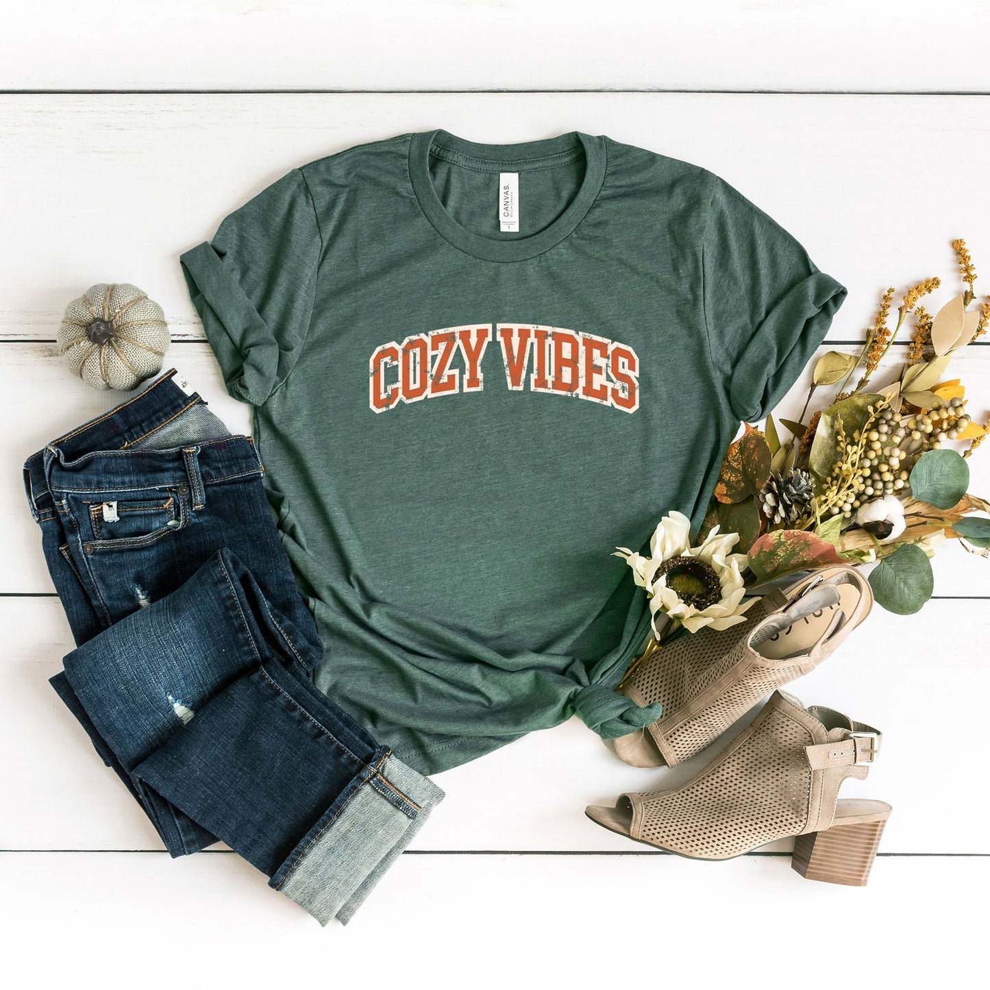 Varsity Cozy Vibes | Short Sleeve Crew Neck