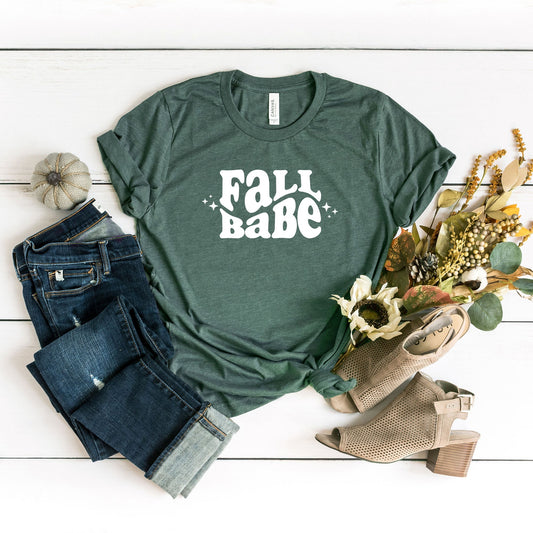 Fall Babe Wavy Stars | Short Sleeve Crew Neck