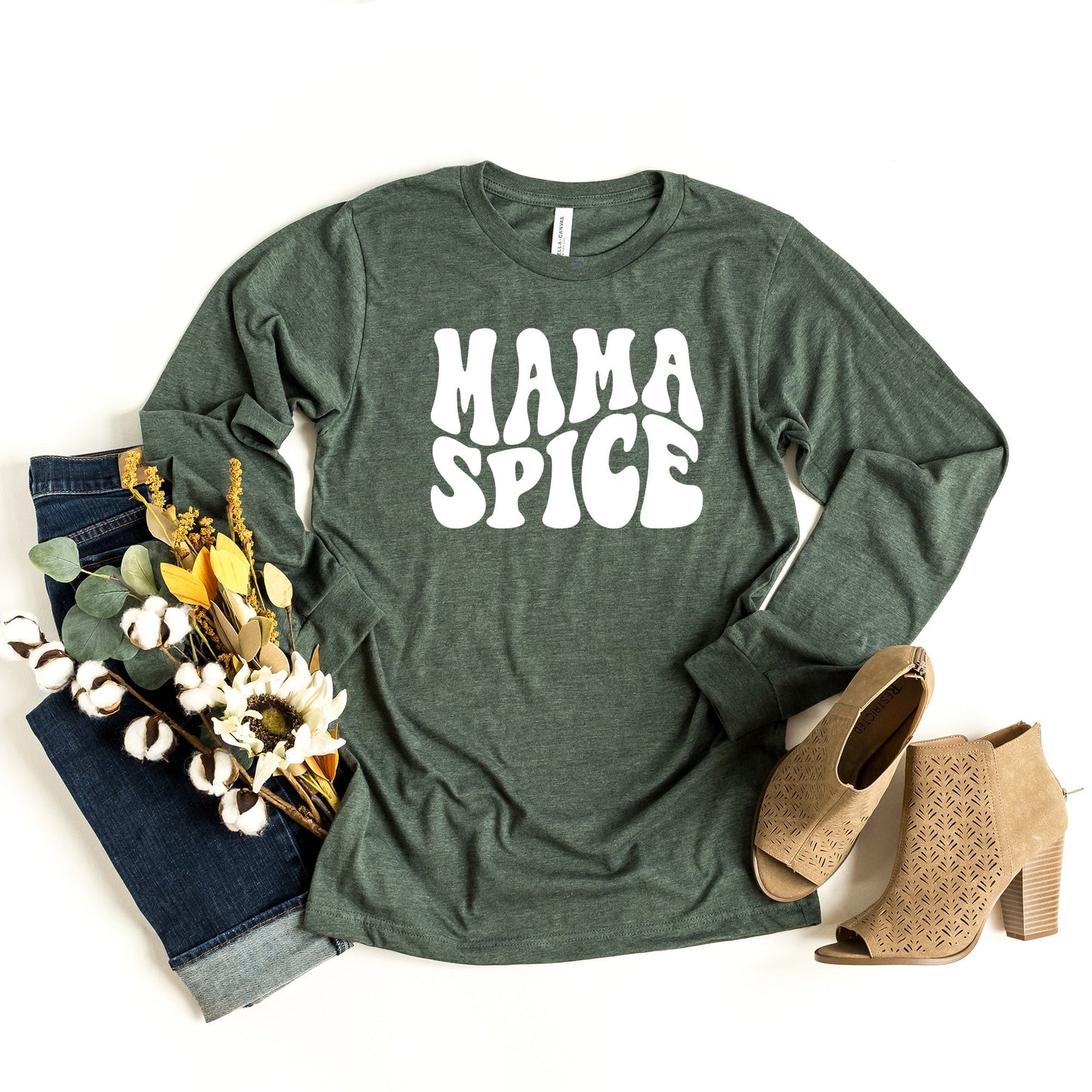 Mama Spice Wavy | Long Sleeve Crew Neck