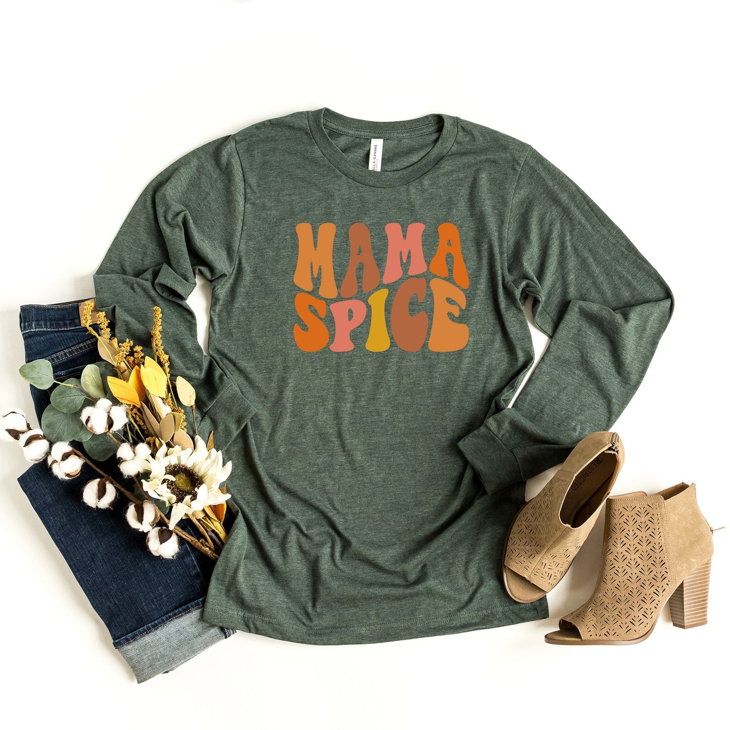Mama Spice Wavy Colorful | Long Sleeve Crew Neck