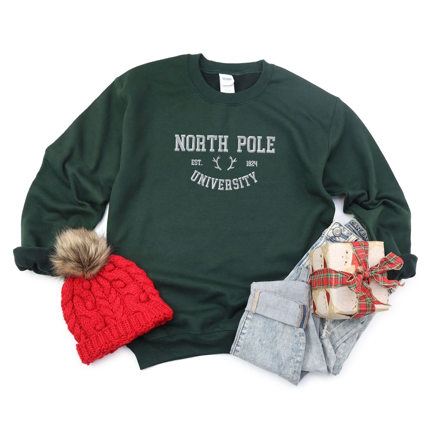 Embroidered North Pole University | Sweatshirt