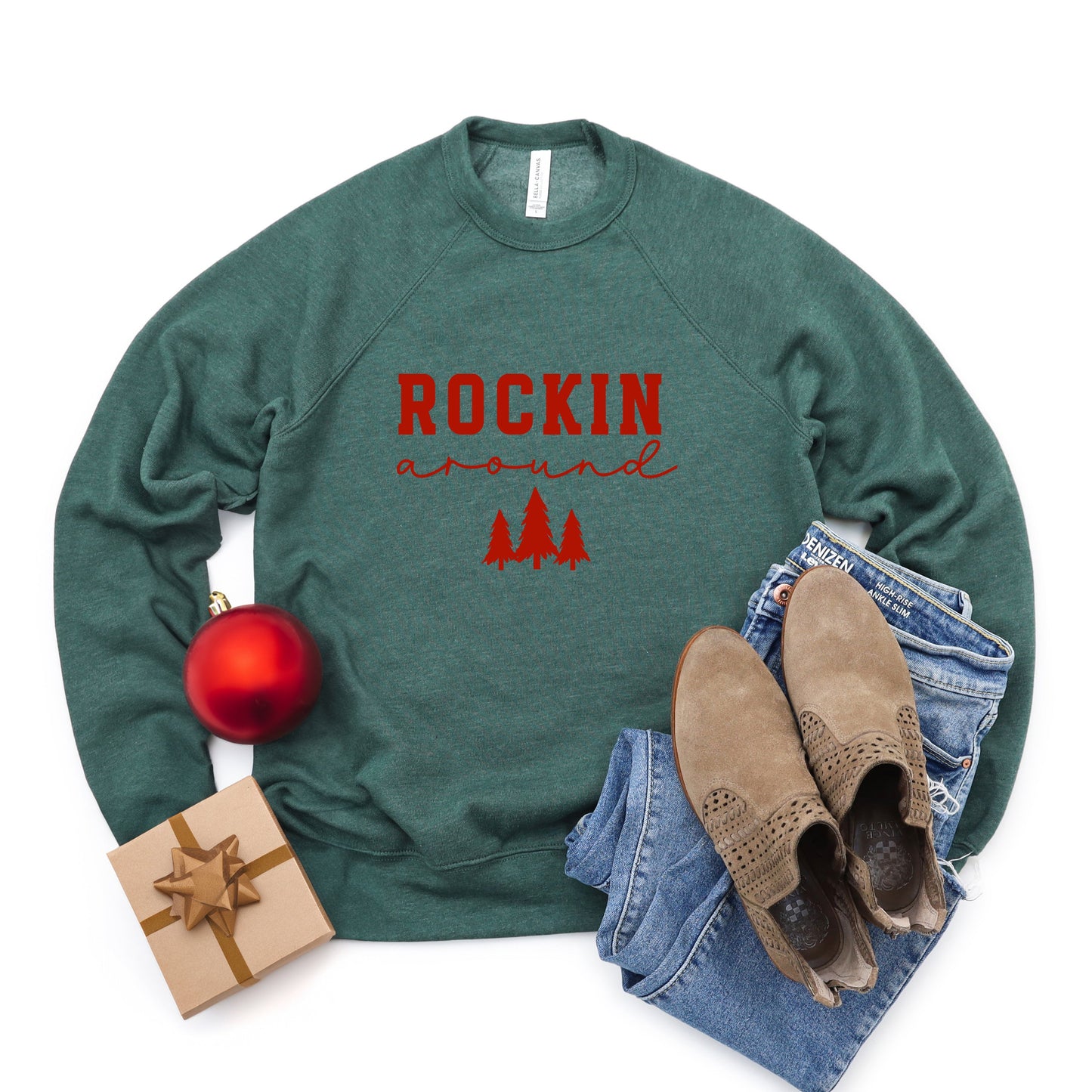 Rockin' Christmas Tree | Bella Canvas Sweatshirt
