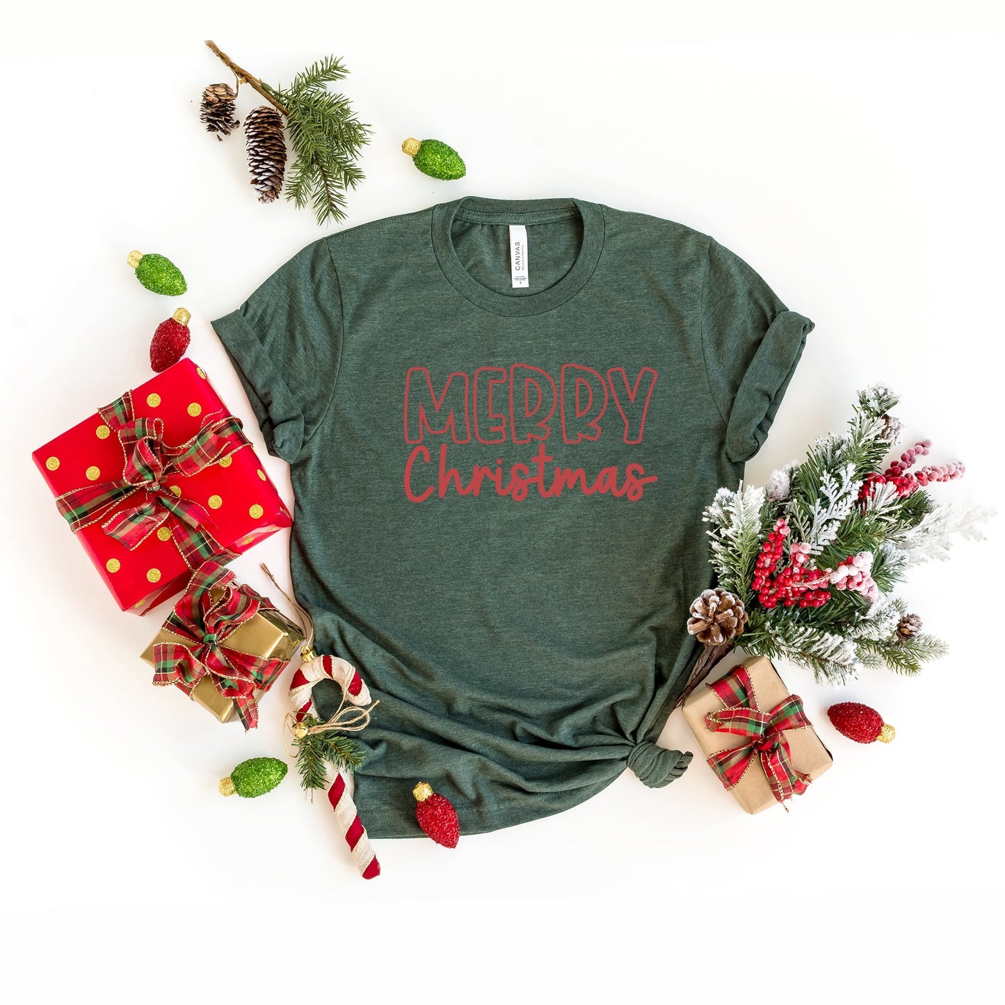 Merry Christmas Bold | Short Sleeve Crew Neck