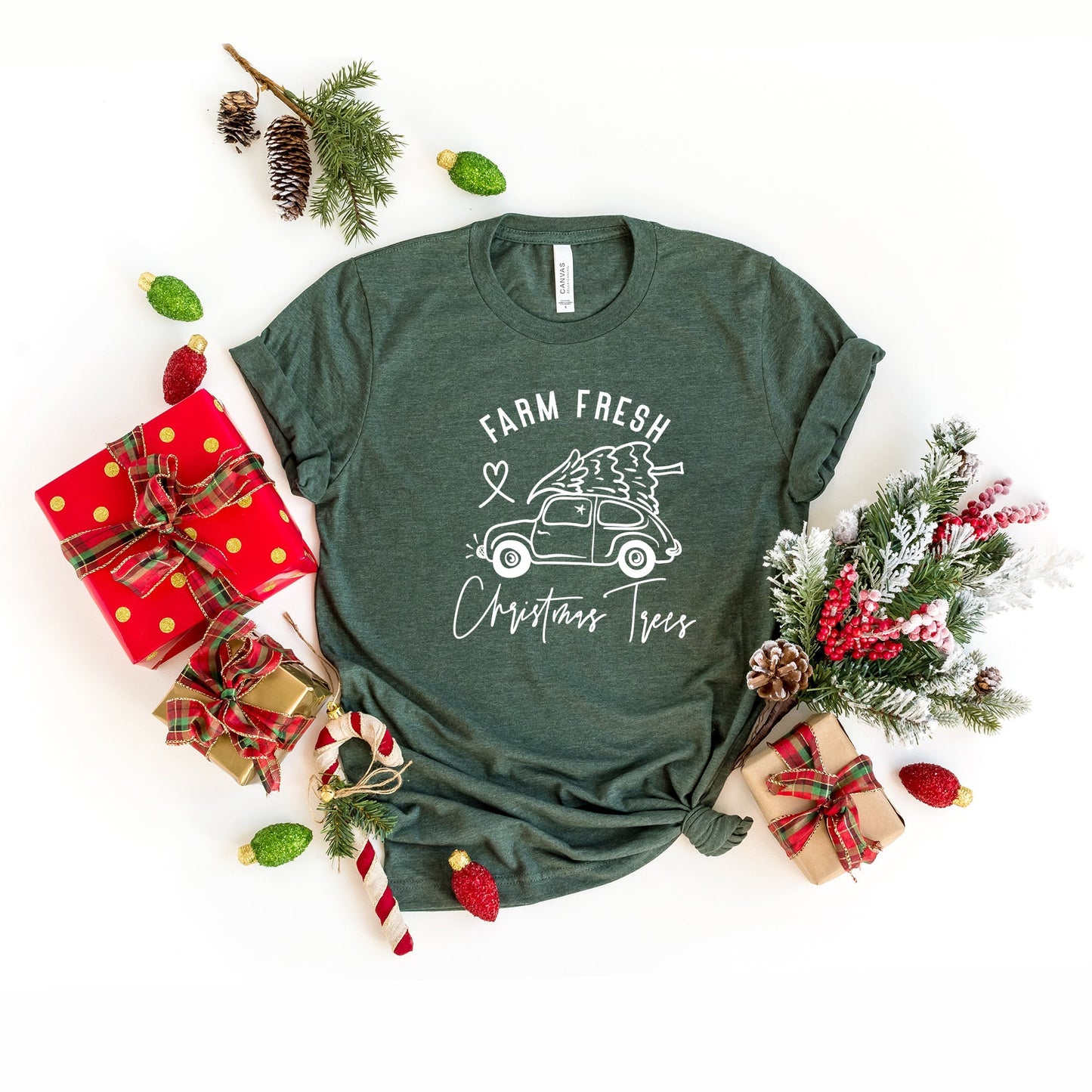 Farm Fresh Christmas Tree Car | Short Sleeve Crew Neck