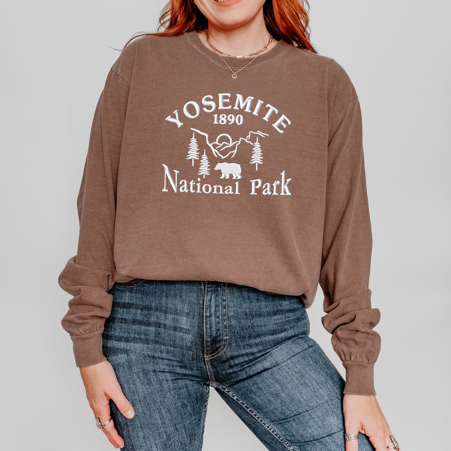 Embroidered Yosemite National Park | Garment Dyed Long Sleeve