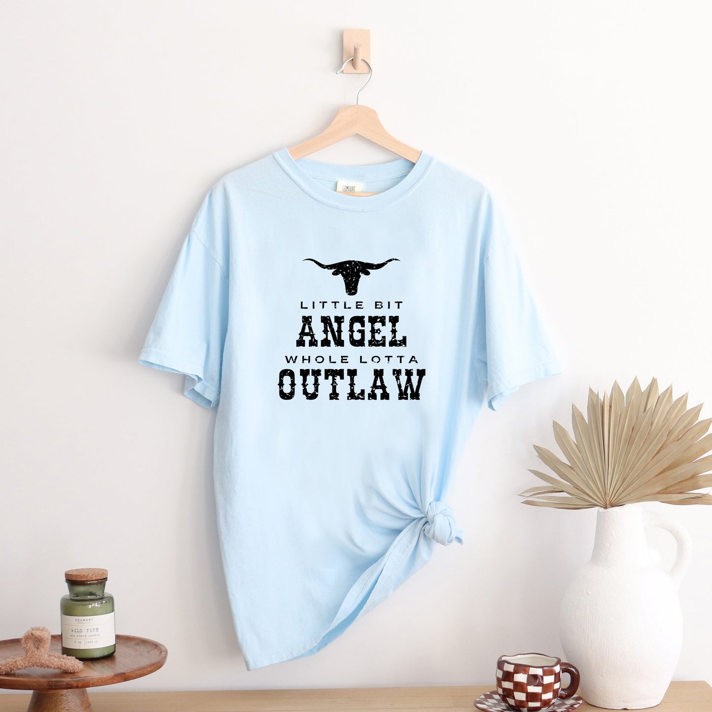 Little Bit Angel Horns | Garment Dyed Tee