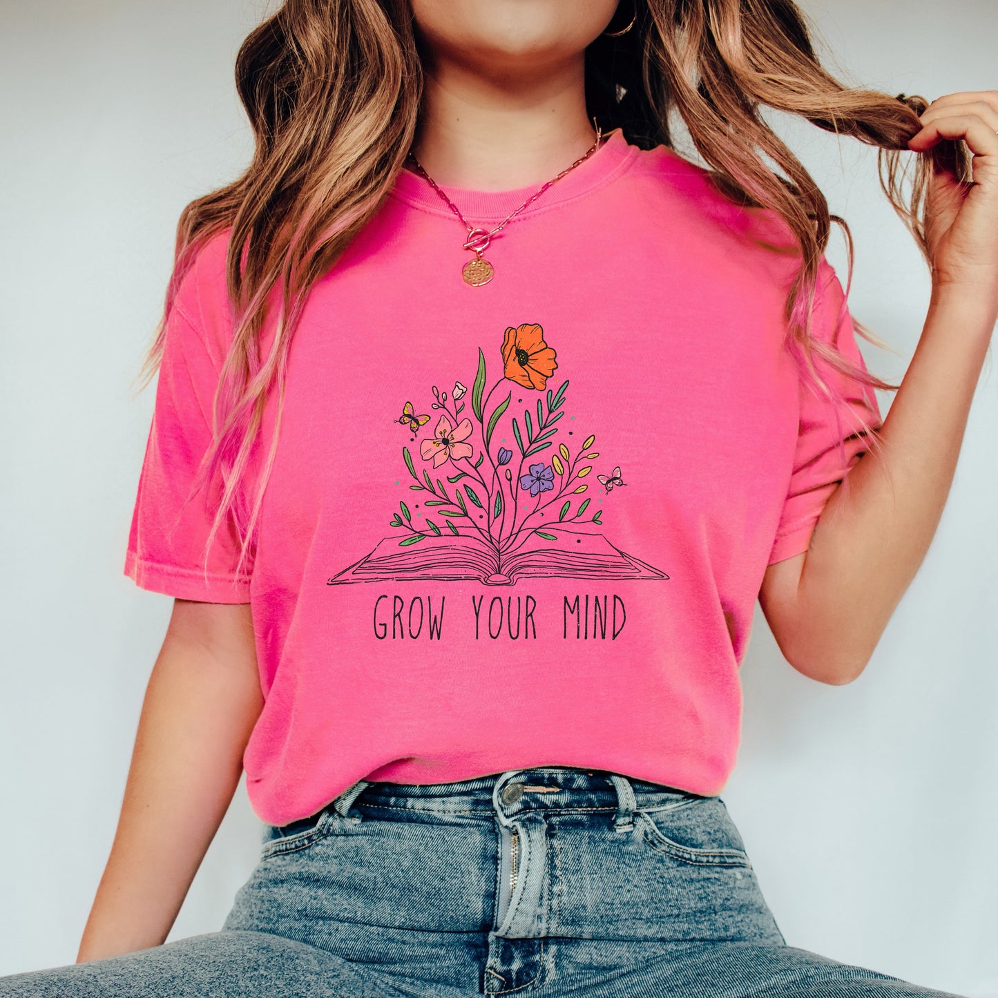 Grow Your Mind Floral | Garment Dyed Short Sleeve Tee