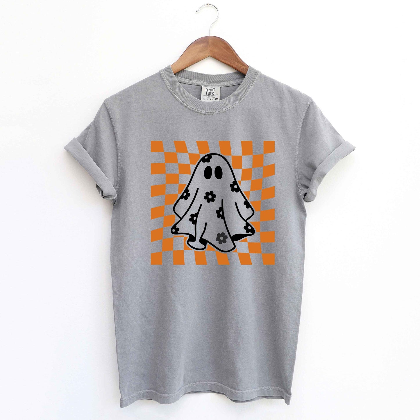 Checkered Flower Ghost | Garment Dyed Tee