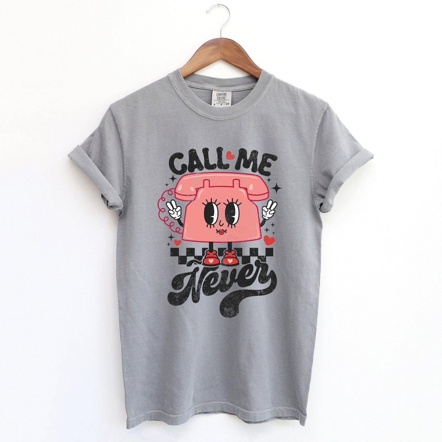 Call Me Never Phone | Garment Dyed Tee