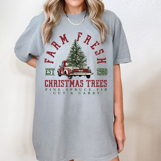 Farm Fresh Truck And Tree | Garment Dyed Tee