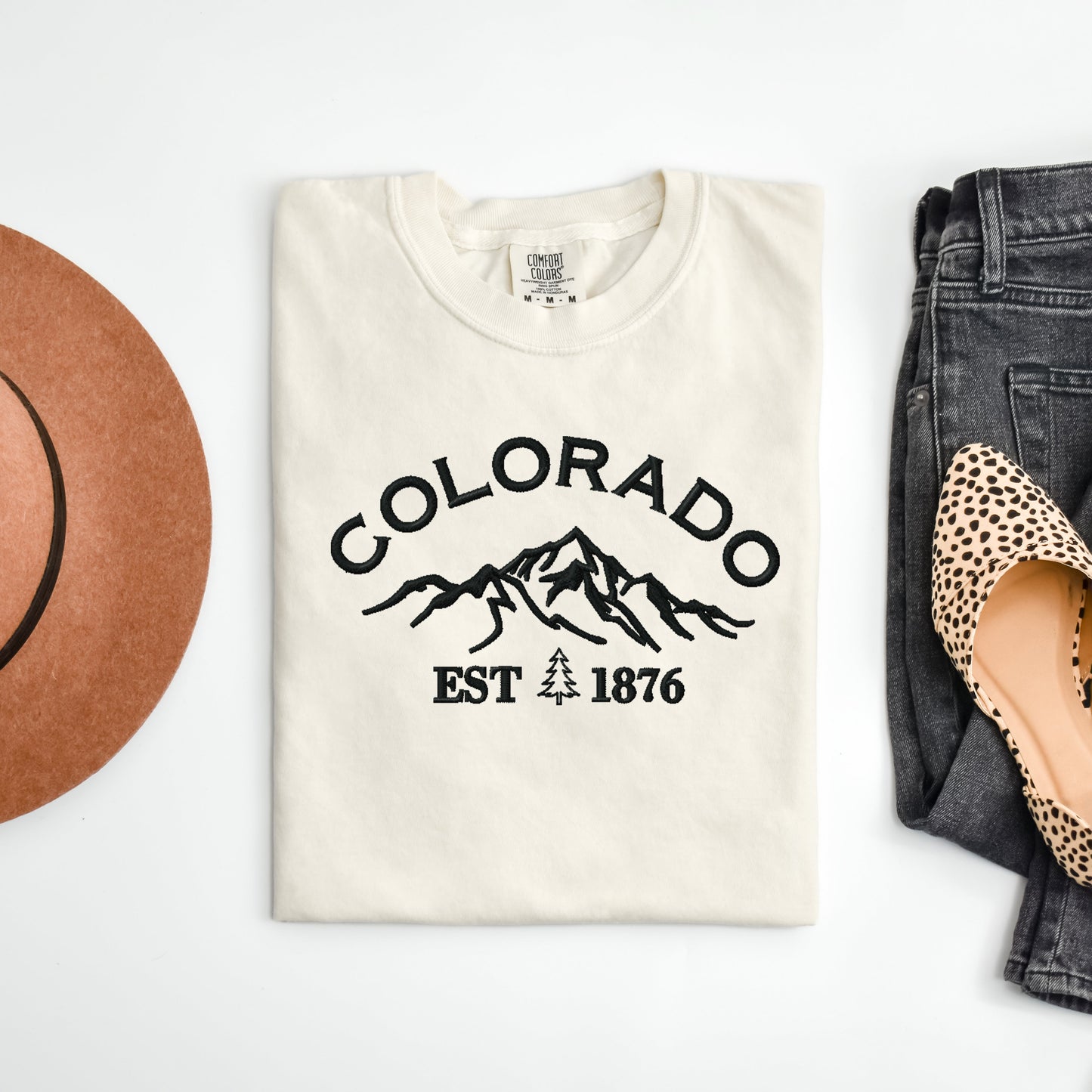 Embroidered Colorado Mountains | Garment Dyed Short Sleeve Tee