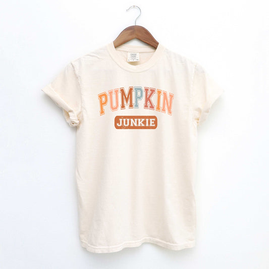 Varsity Pumpkin Junkie | Garment Dyed Tee