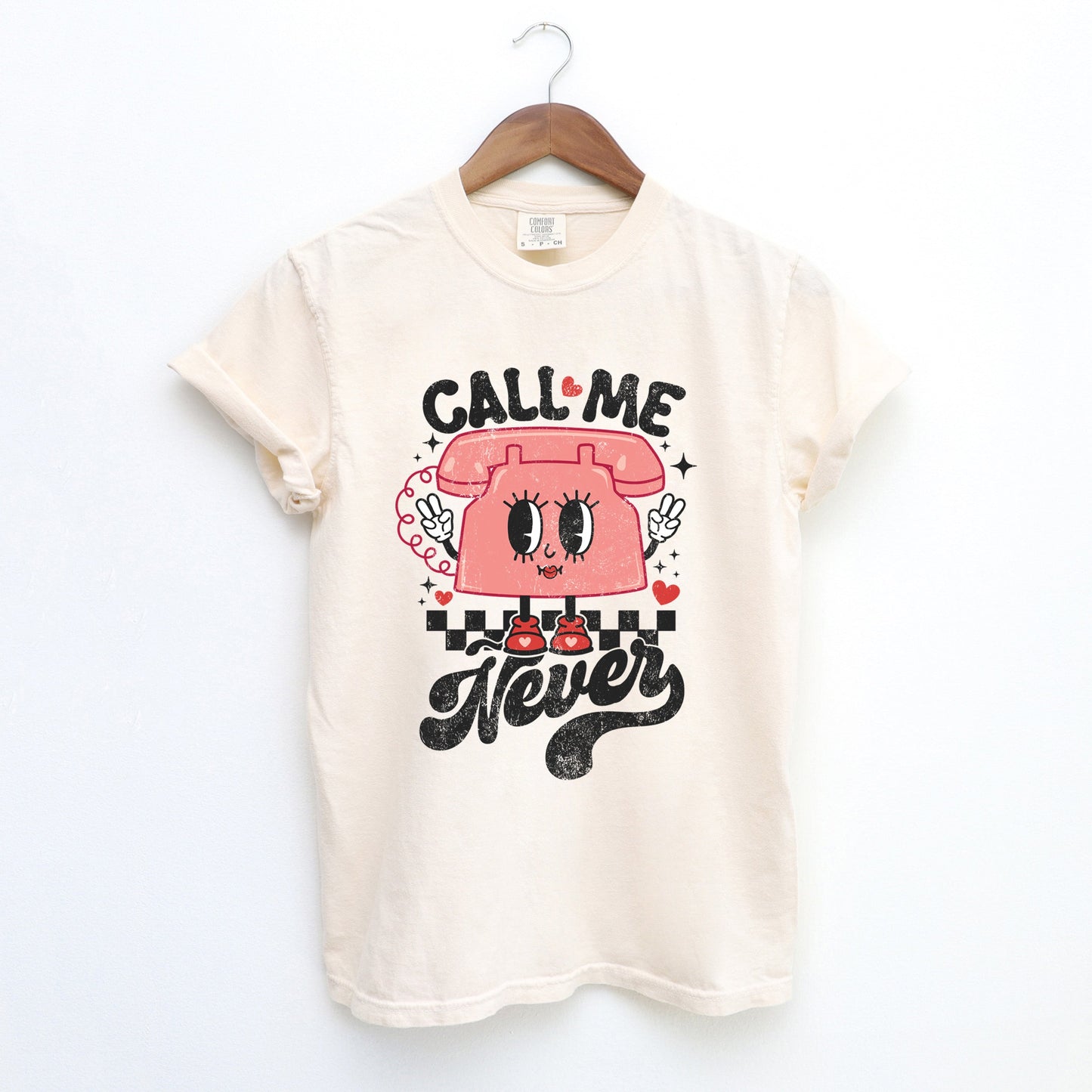 Call Me Never Phone | Garment Dyed Tee