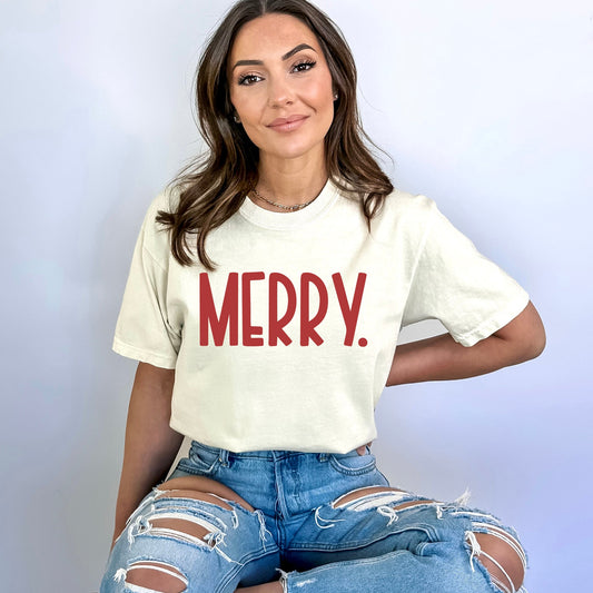 Merry Bold Word | Garment Dyed Tee