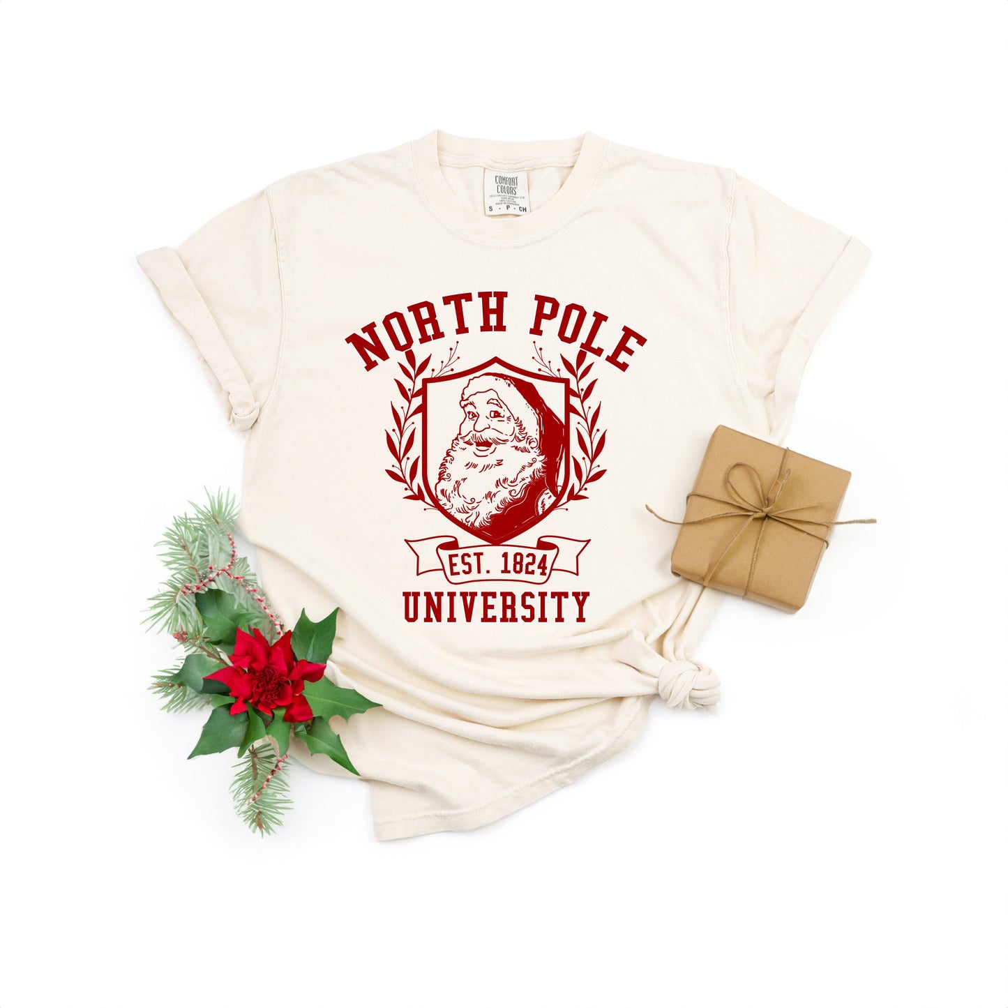 Santa North Pole University | Garment Dyed Tee