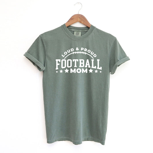 Proud Football Mom | Garment Dyed Short Sleeve Tee