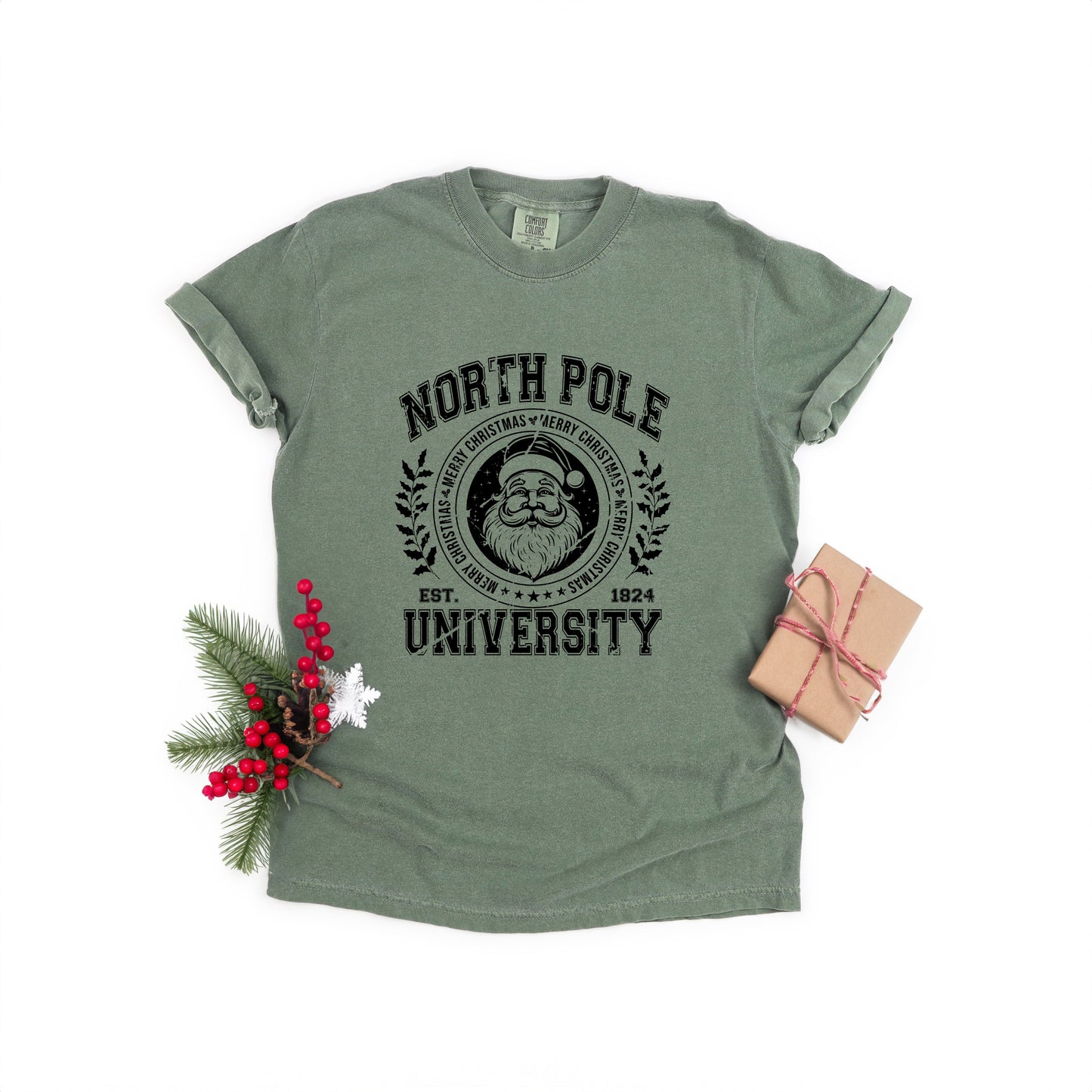 North Pole University Distressed | Garment Dyed Tee