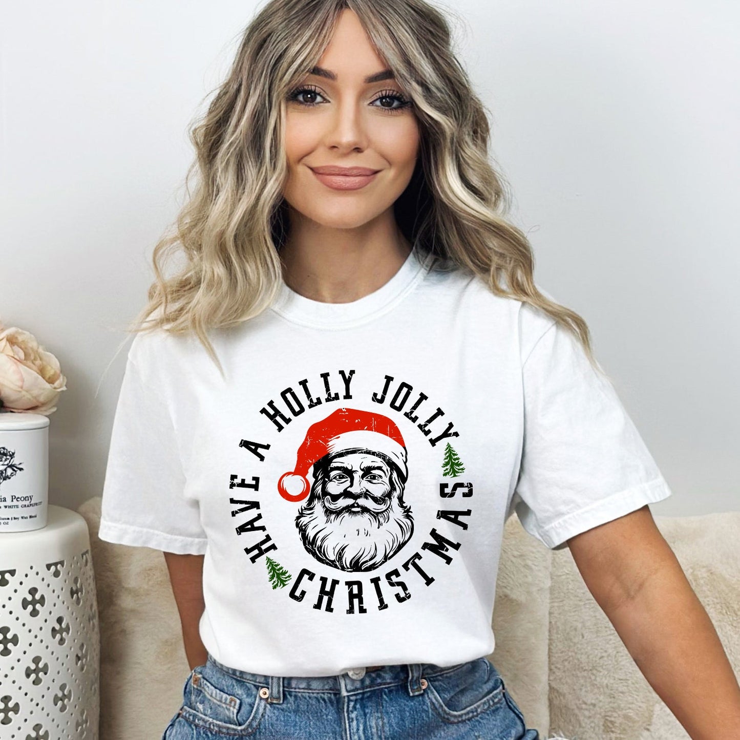 Holly Jolly Santa | Garment Dyed Tee