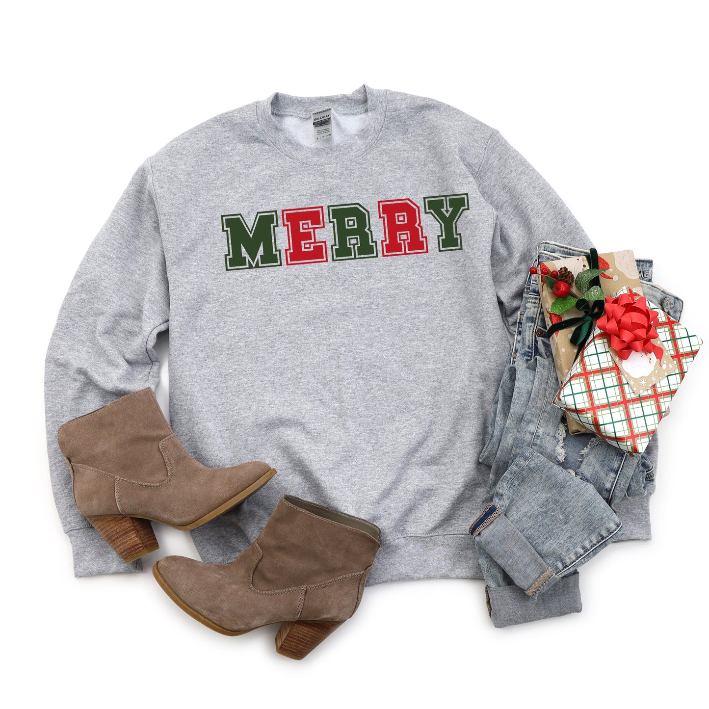 Merry Red and Green Bold |Sweatshirt