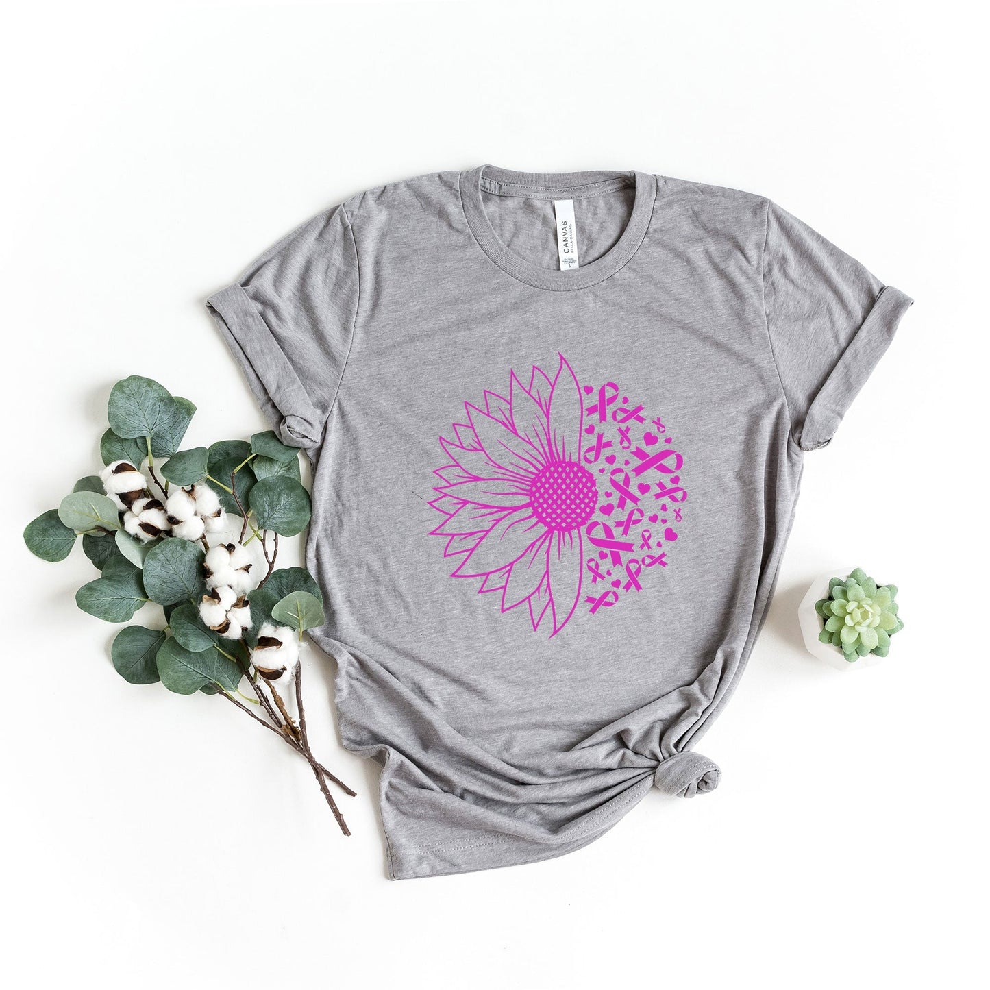 Sunflower Breast Cancer | Short Sleeve Crew Neck