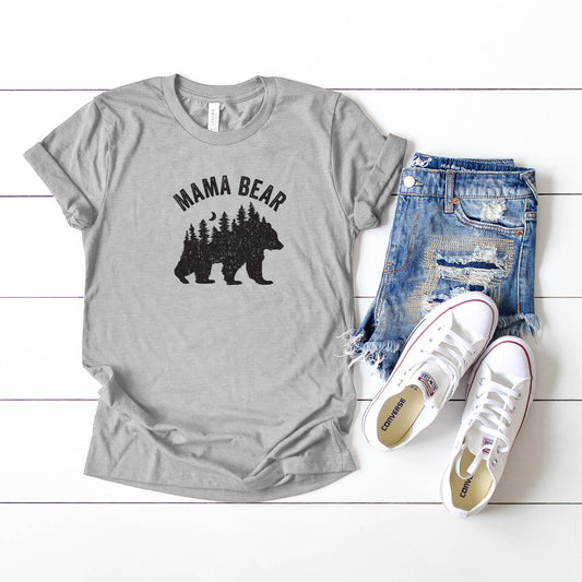 Mama Bear Silhouette | Short Sleeve Crew Neck