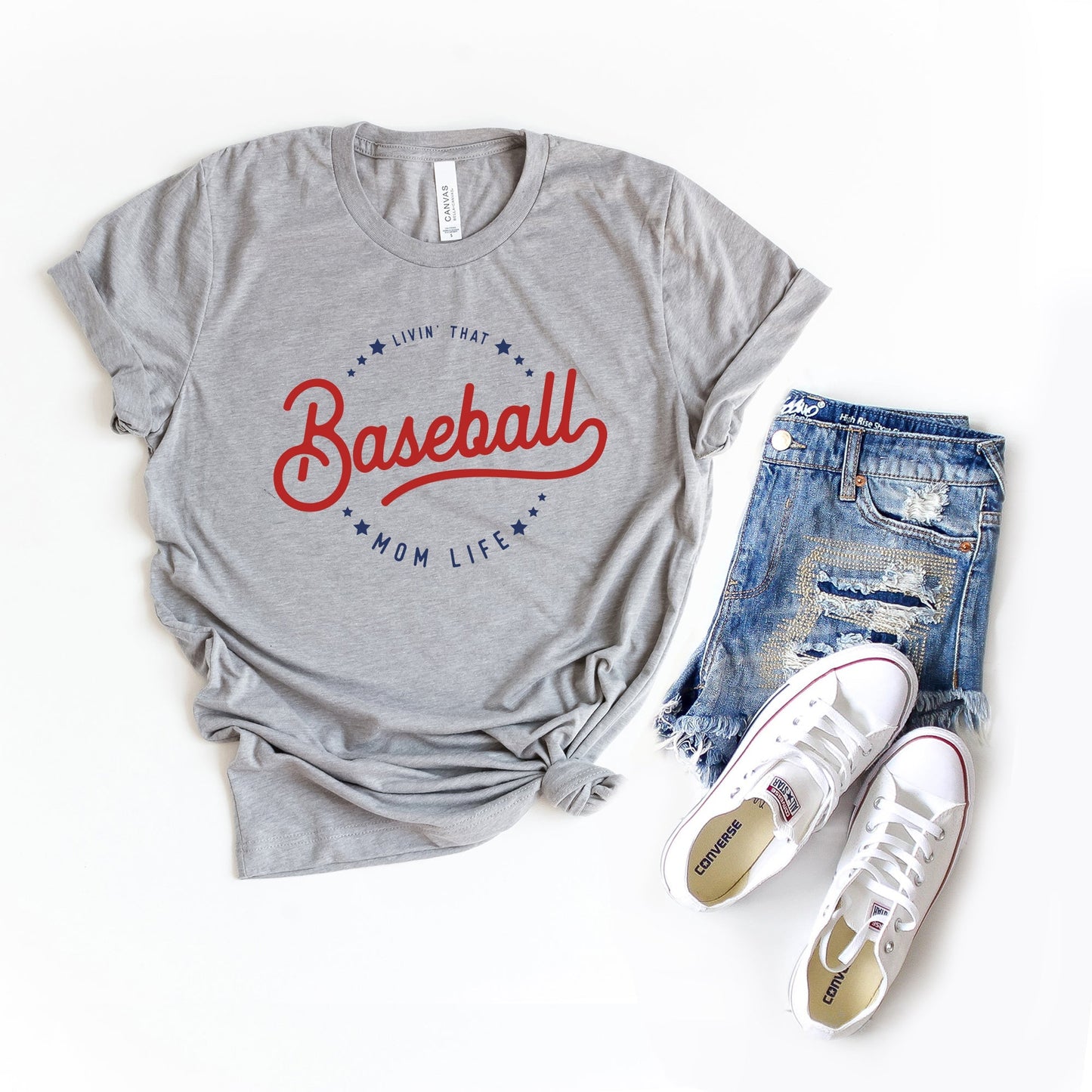 Livin' That Baseball Mom Life | Short Sleeve Crew Neck