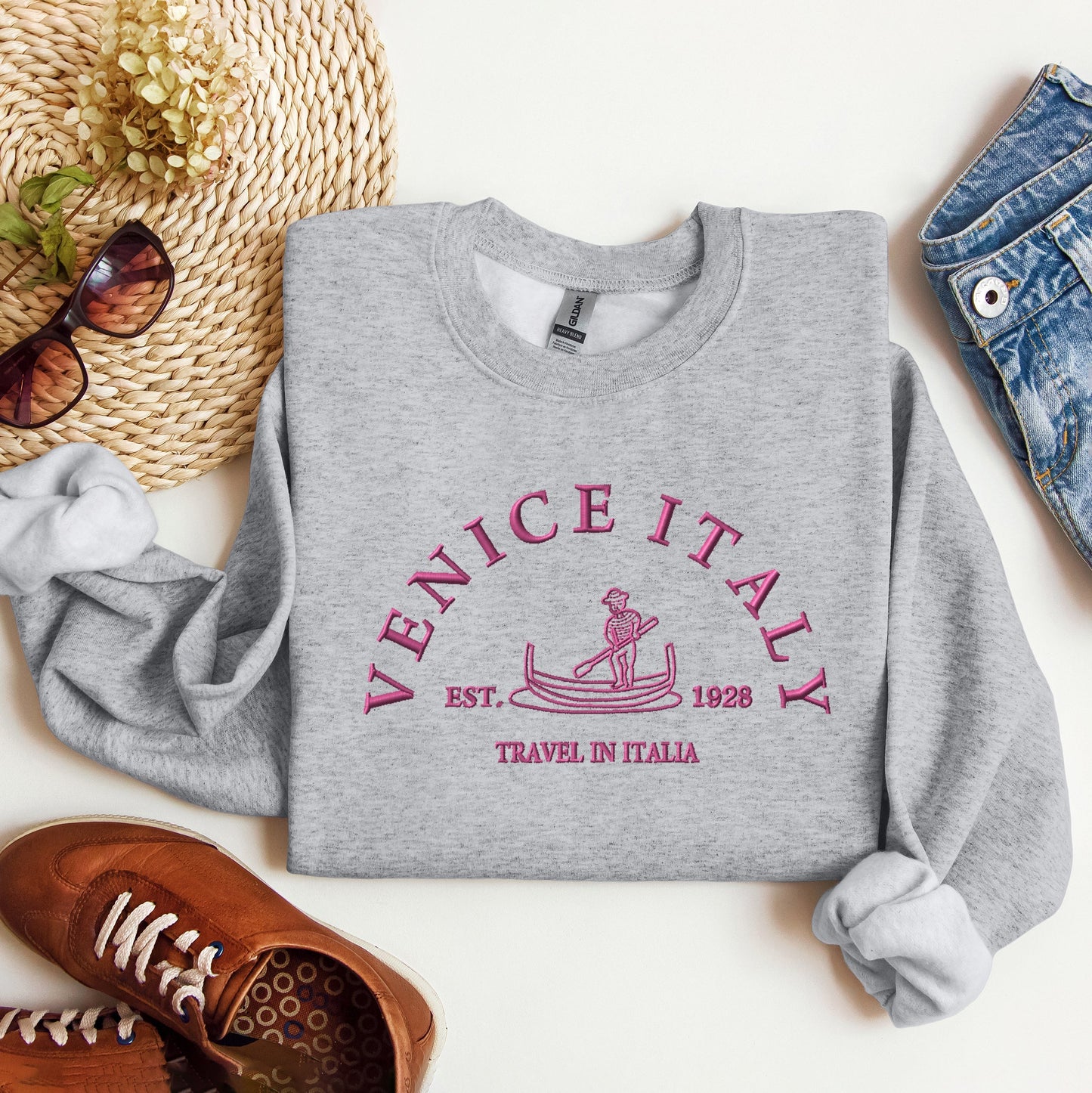 Embroidered Venice Italy | Sweatshirt