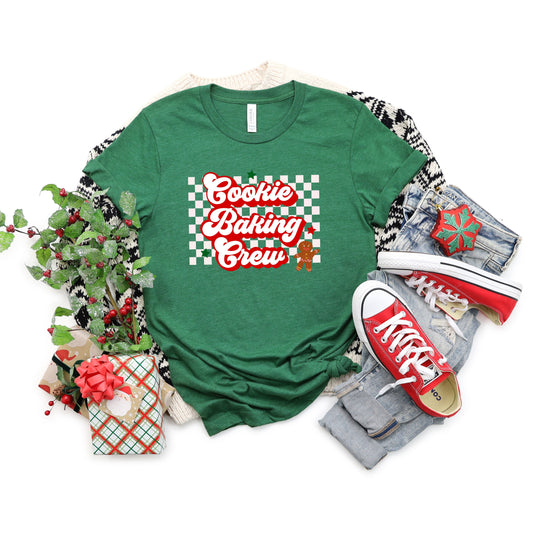 Cookie Baking Crew Checkered | Short Sleeve Crew Neck