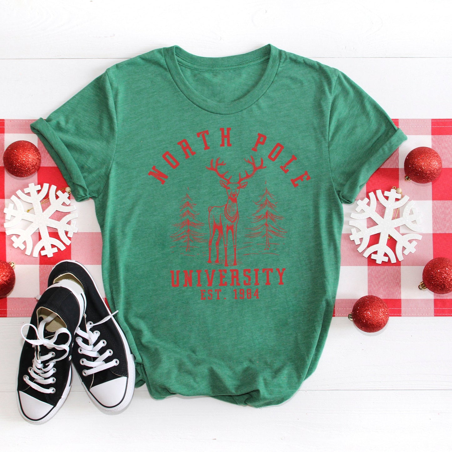 North Pole University Deer | Short Sleeve Crew Neck