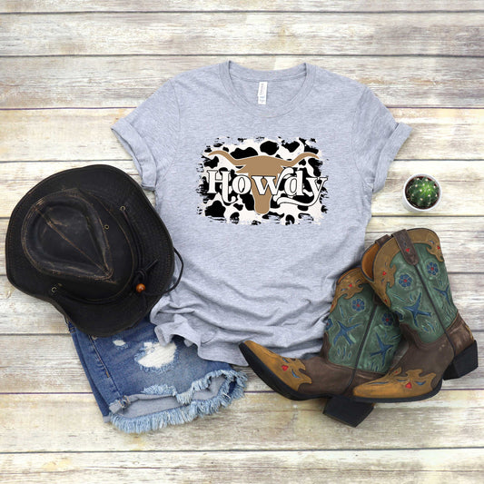 Howdy With Cowprint | Short Sleeve Graphic Tee