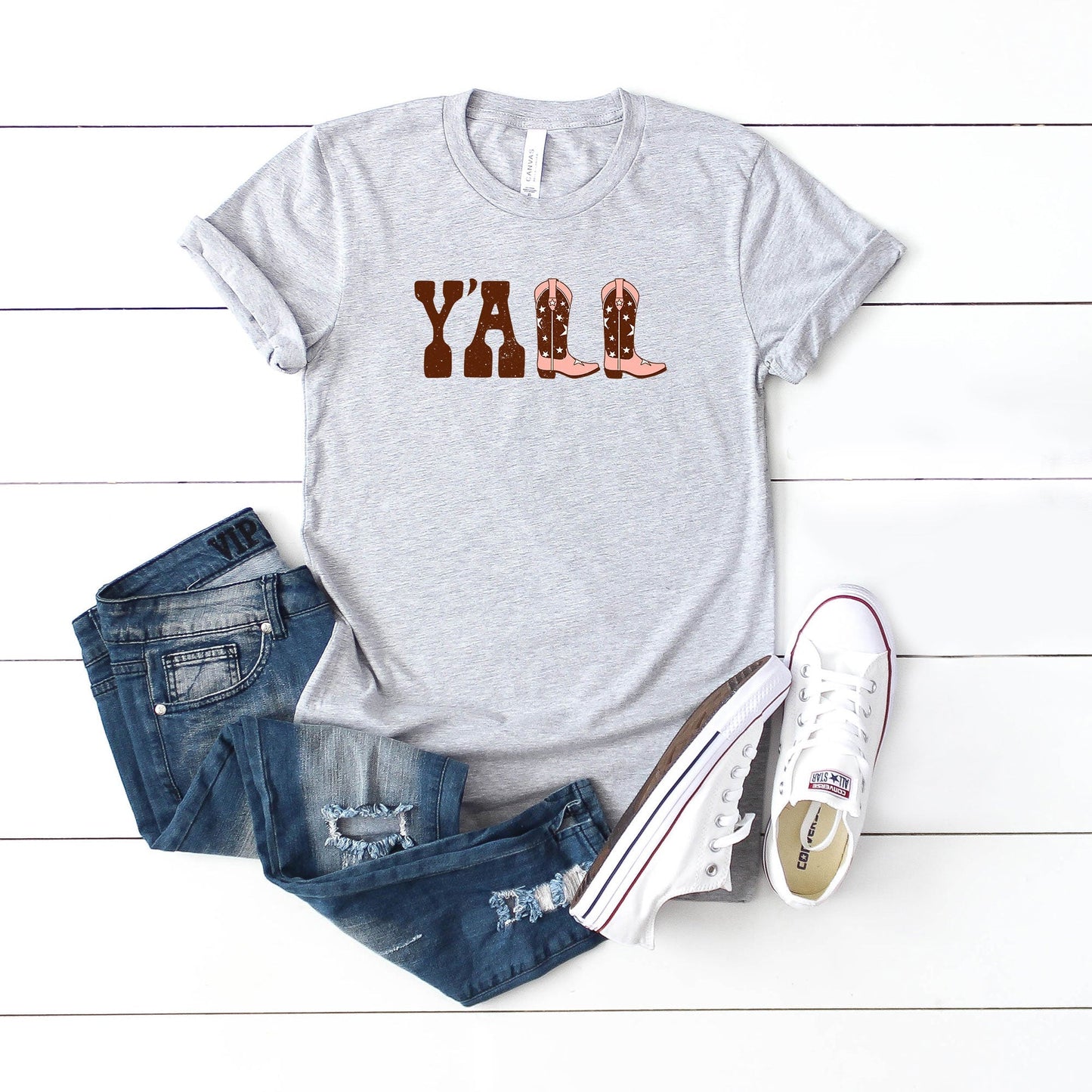 Y'all Boots | Short Sleeve Crew Neck