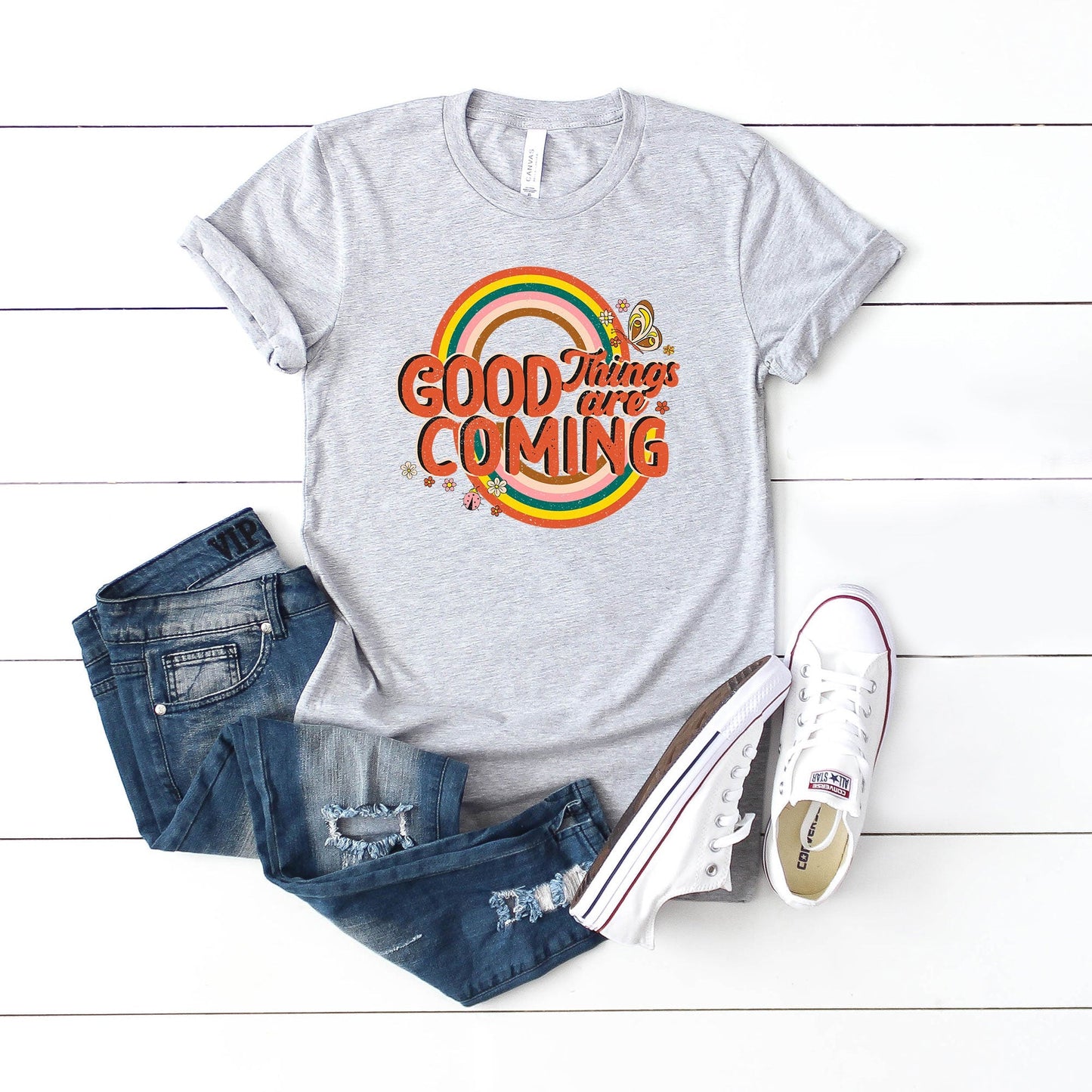 Retro Good Things Are Coming | Short Sleeve Crew Neck