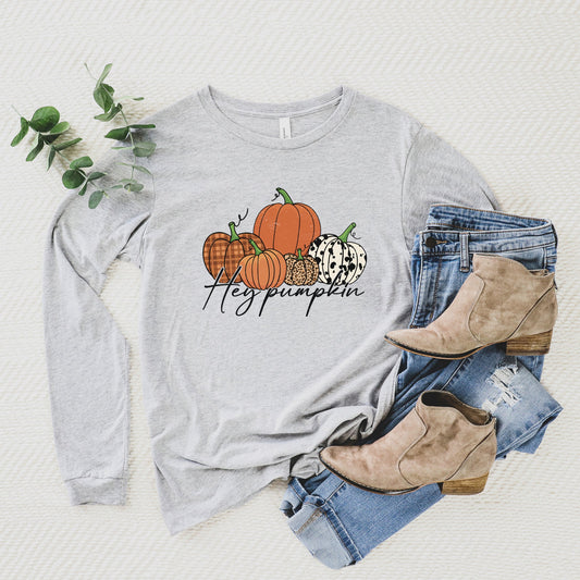 Hey Pumpkin Cursive | Long Sleeve Crewneck