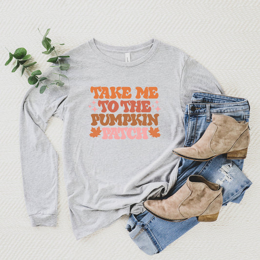 Retro Take Me To The Pumpkin Patch | Long Sleeve Crew Neck