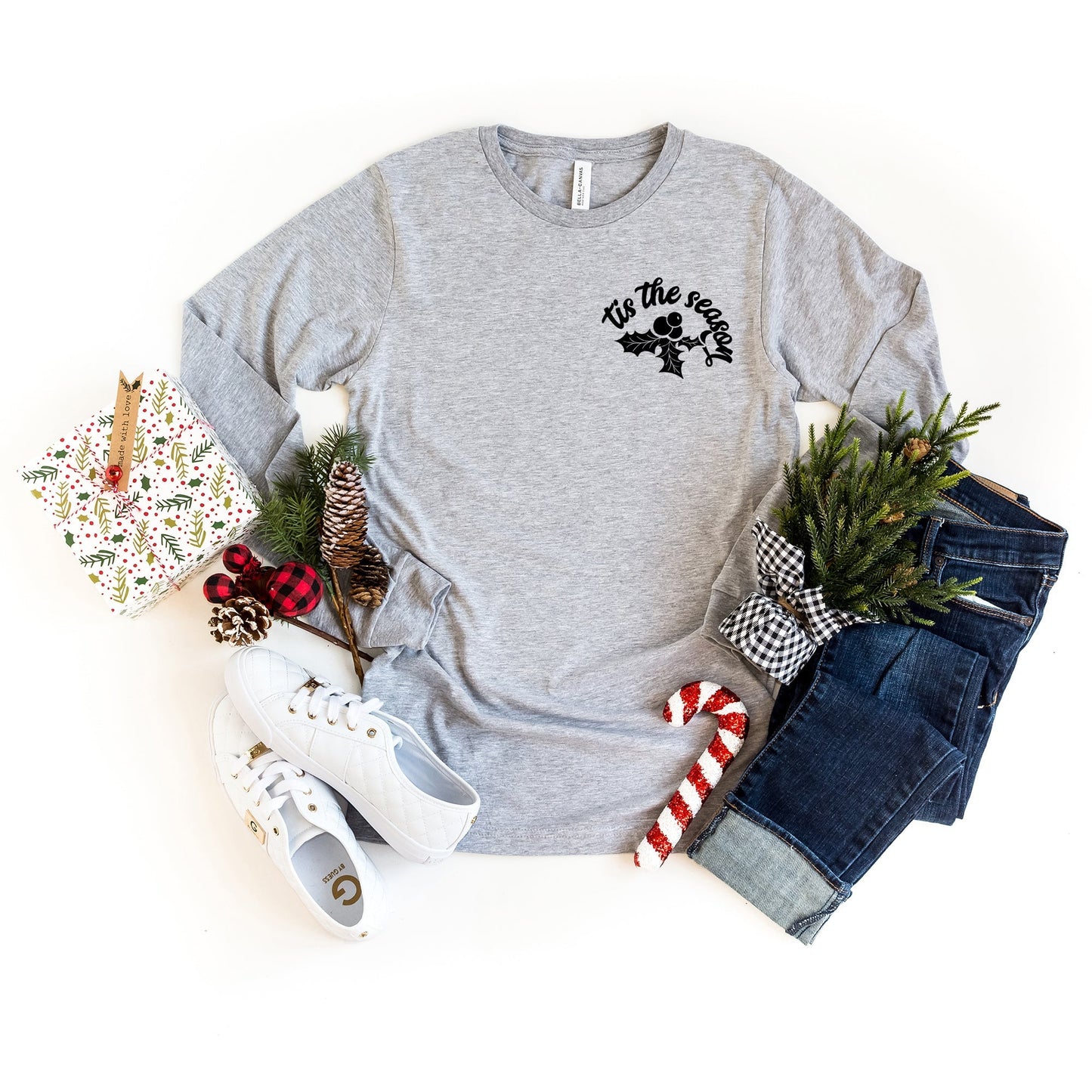 Tis The Season Holly Berries Mini | Long Sleeve Crew Neck