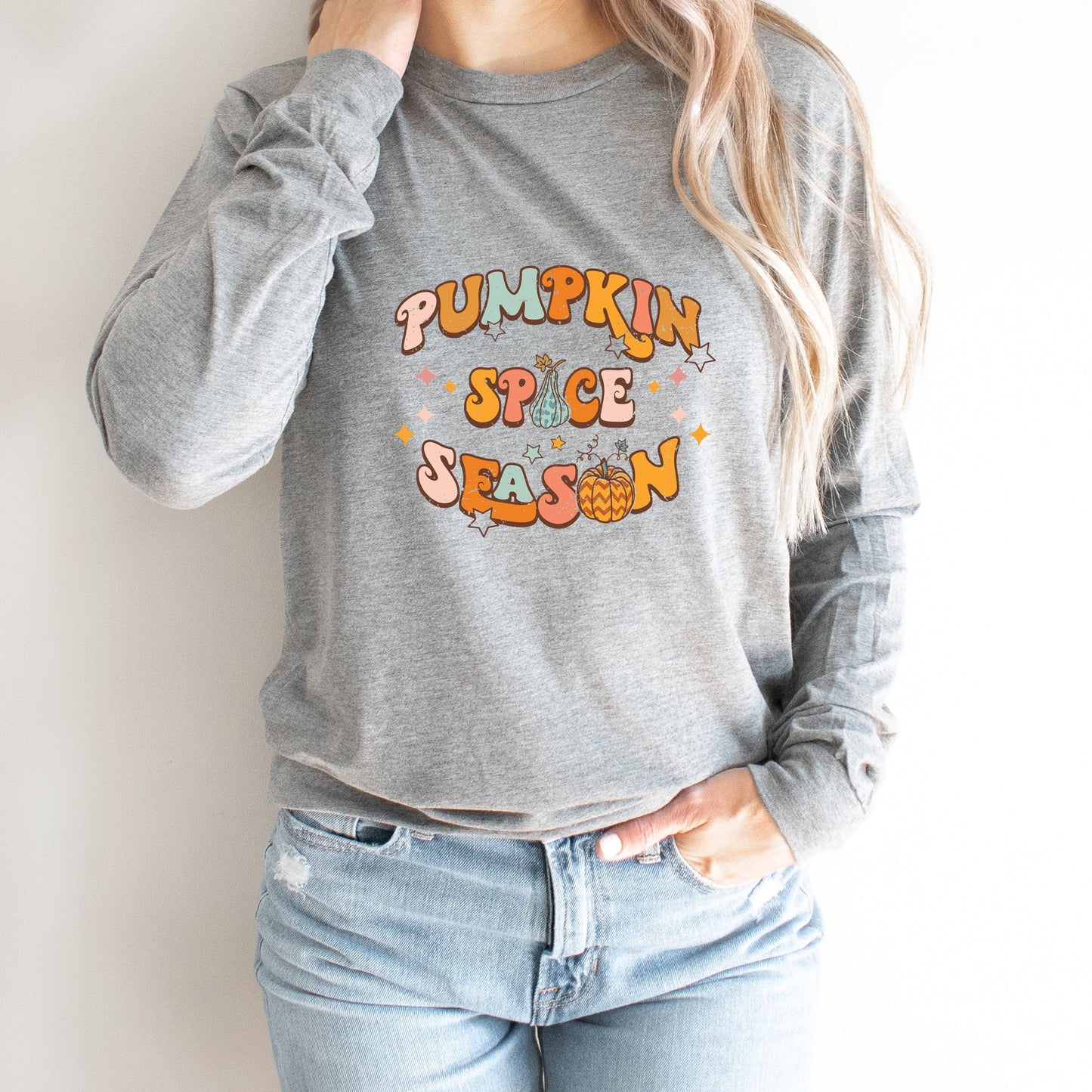 Pumpkin Spice Season Colorful | Long Sleeve Crew Neck