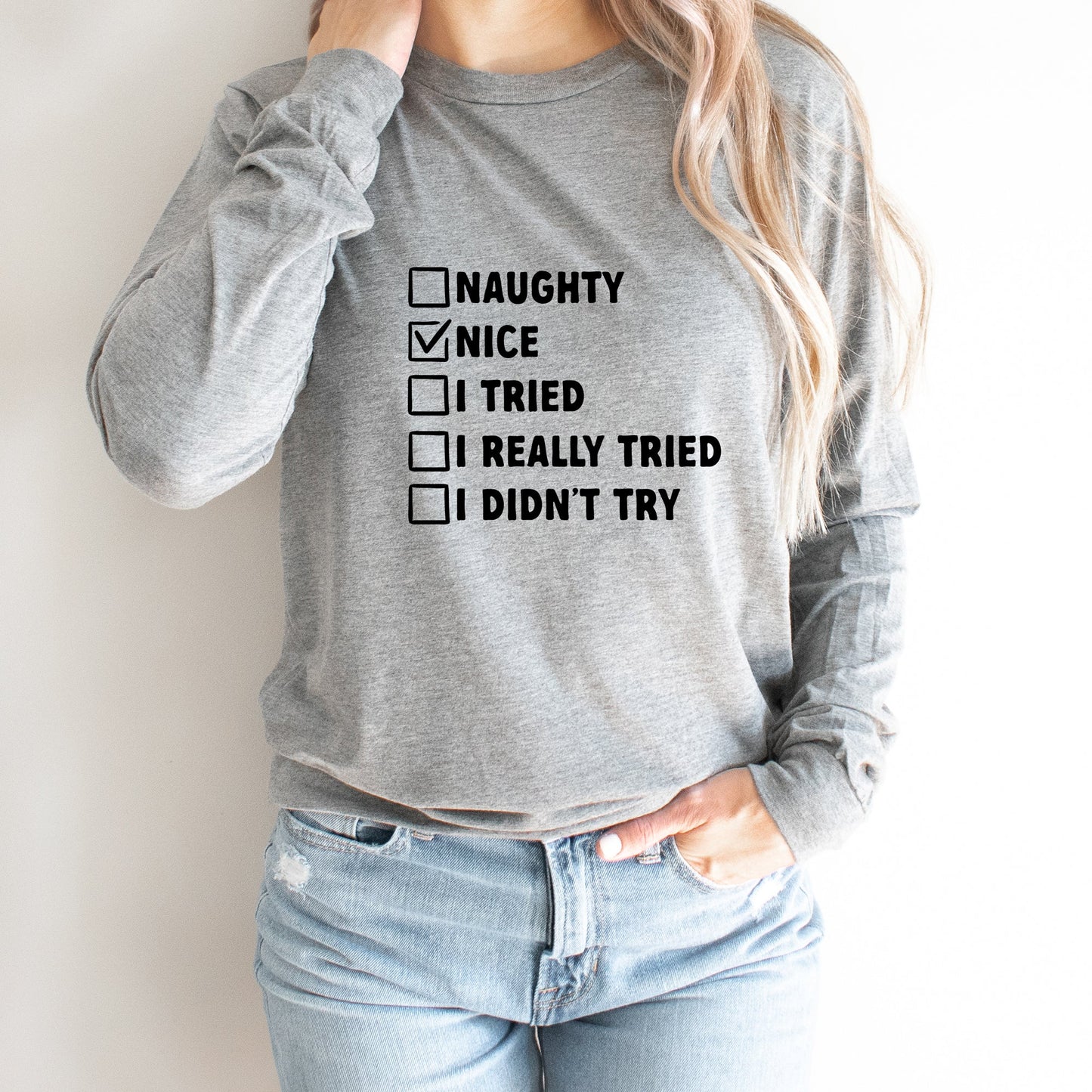 Nice-Nice List | Long Sleeve Crew Neck