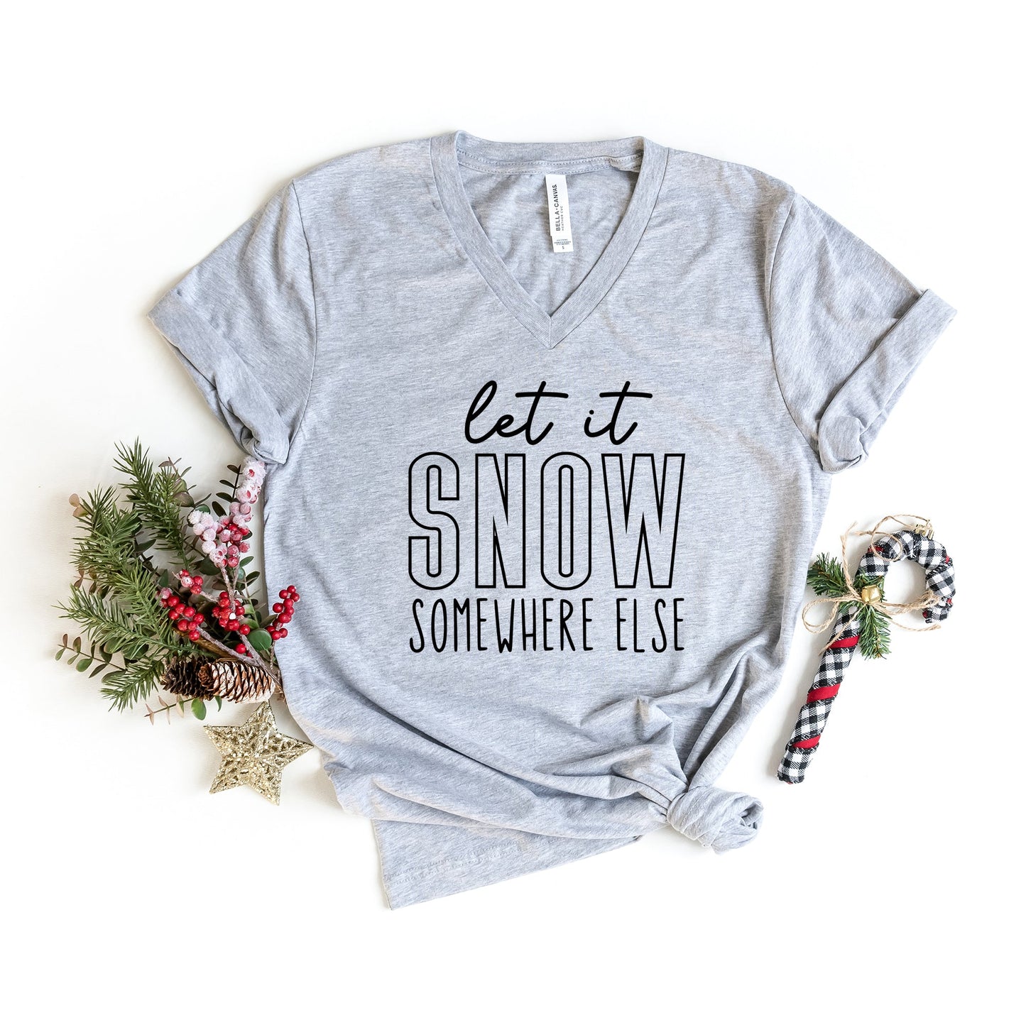 Let It Snow Somewhere Block | Short Sleeve V-Neck