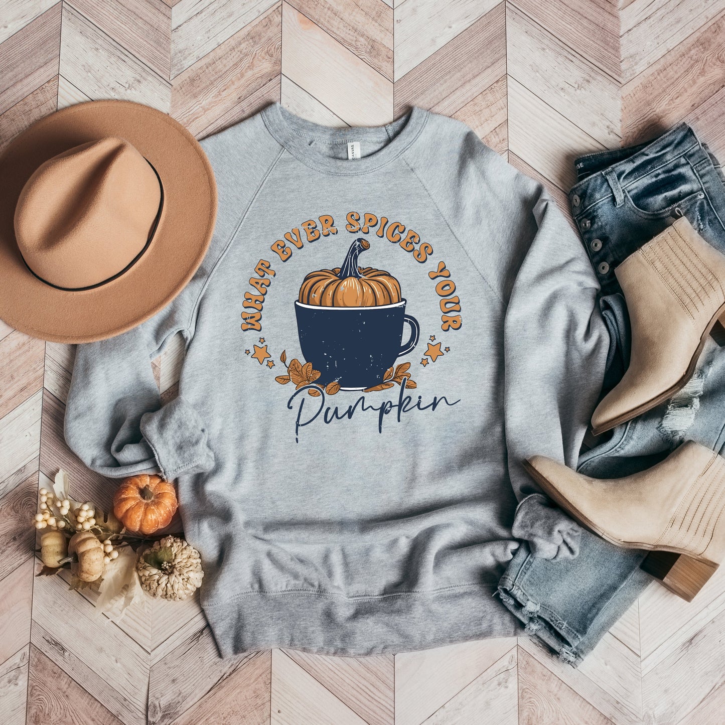 Whatever Spices Your Pumpkin Mug | Bella Canvas Sweatshirt