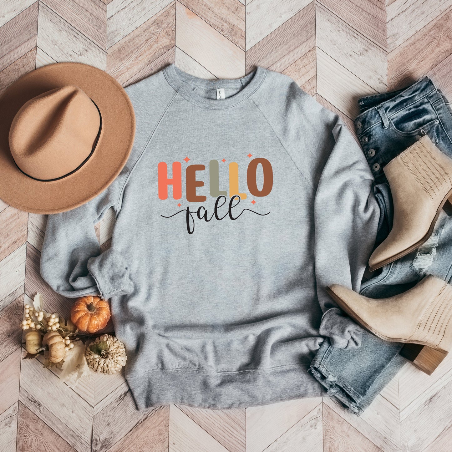 Hello Fall Stars | Bella Canvas Sweatshirt