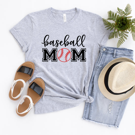 Baseball Mom With Ball | Short Sleeve Crew Neck