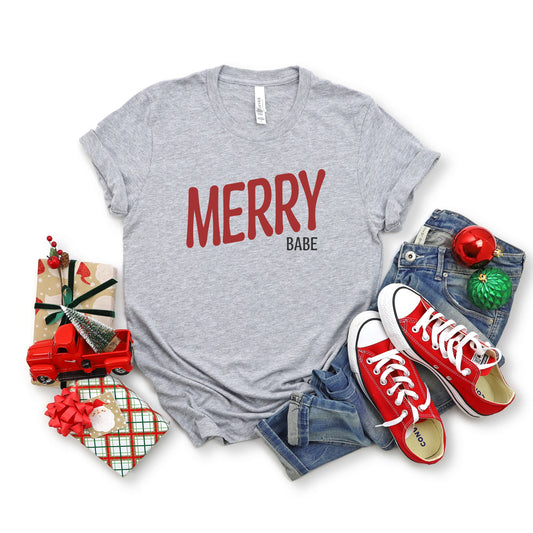 Merry Babe Red | Short Sleeve Crew Neck