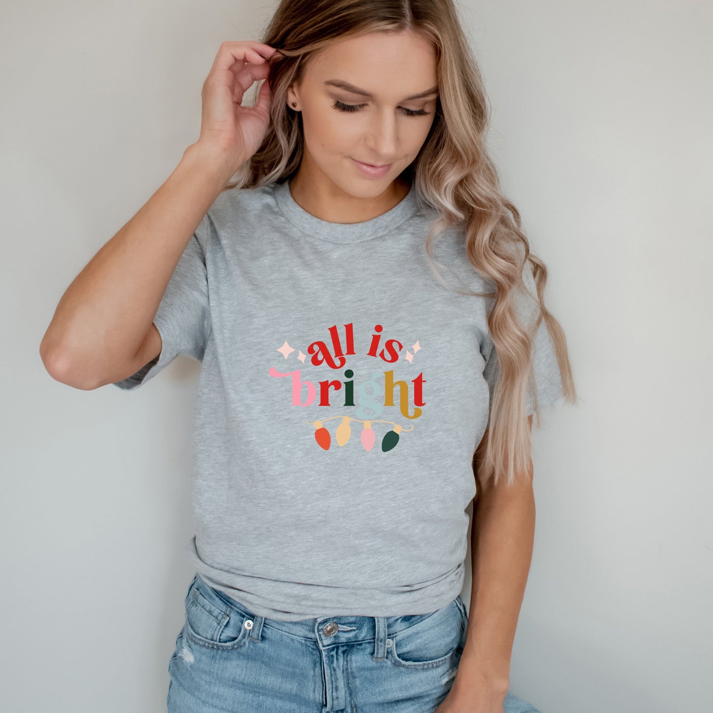 All Is Bright Christmas Lights | Short Sleeve Crew Neck