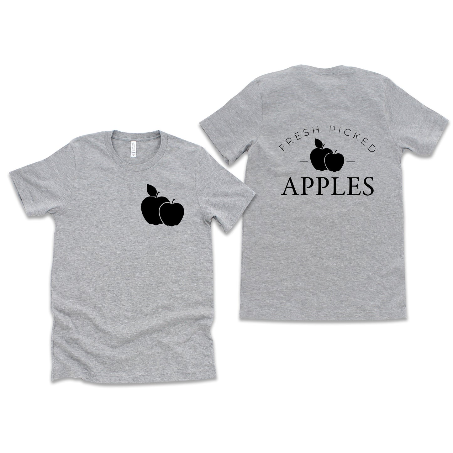 Fresh Picked Apples | Short Sleeve Crew Neck | Front And Back Ink